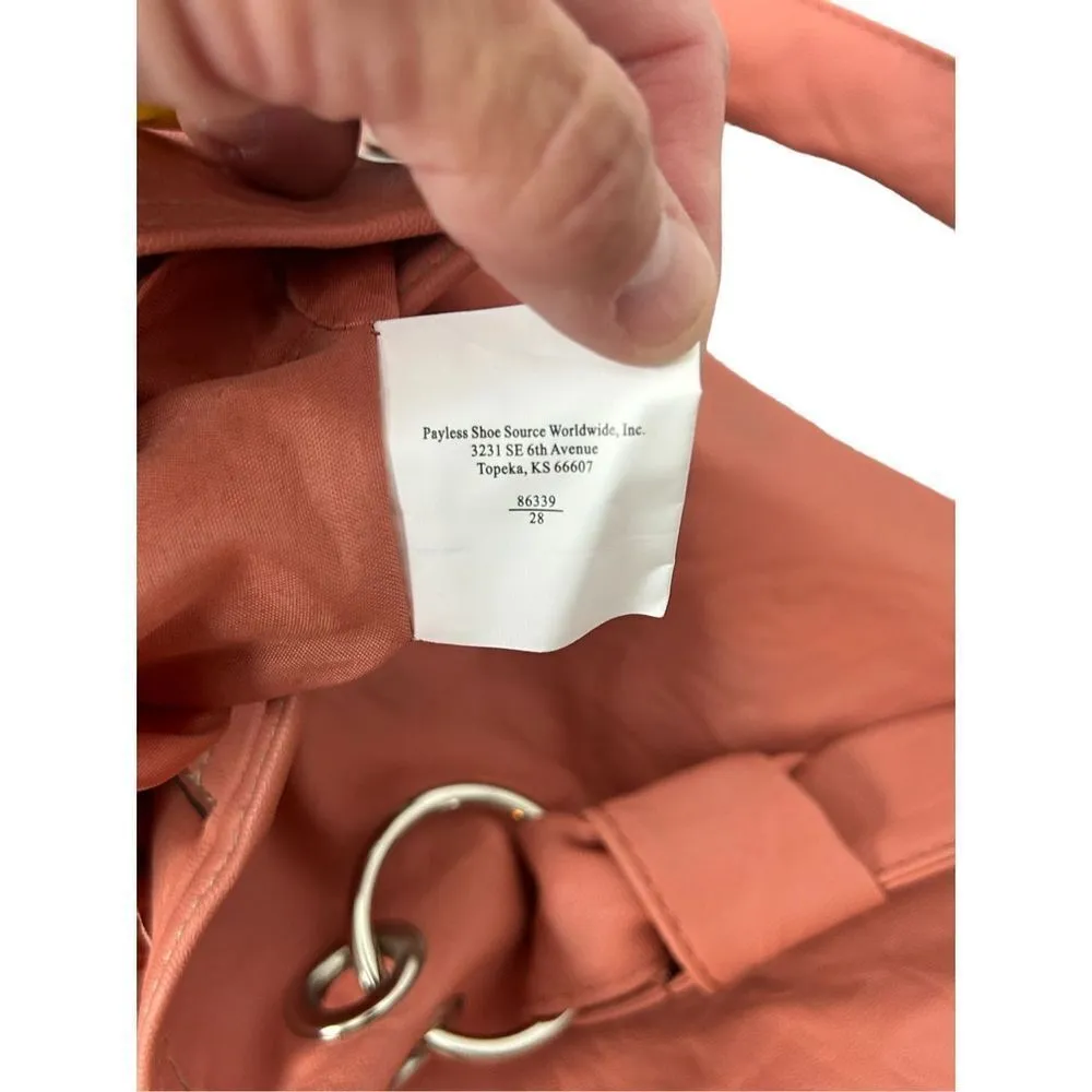 Salmon colored slouchy hobo tote handbag Pink - Image 4