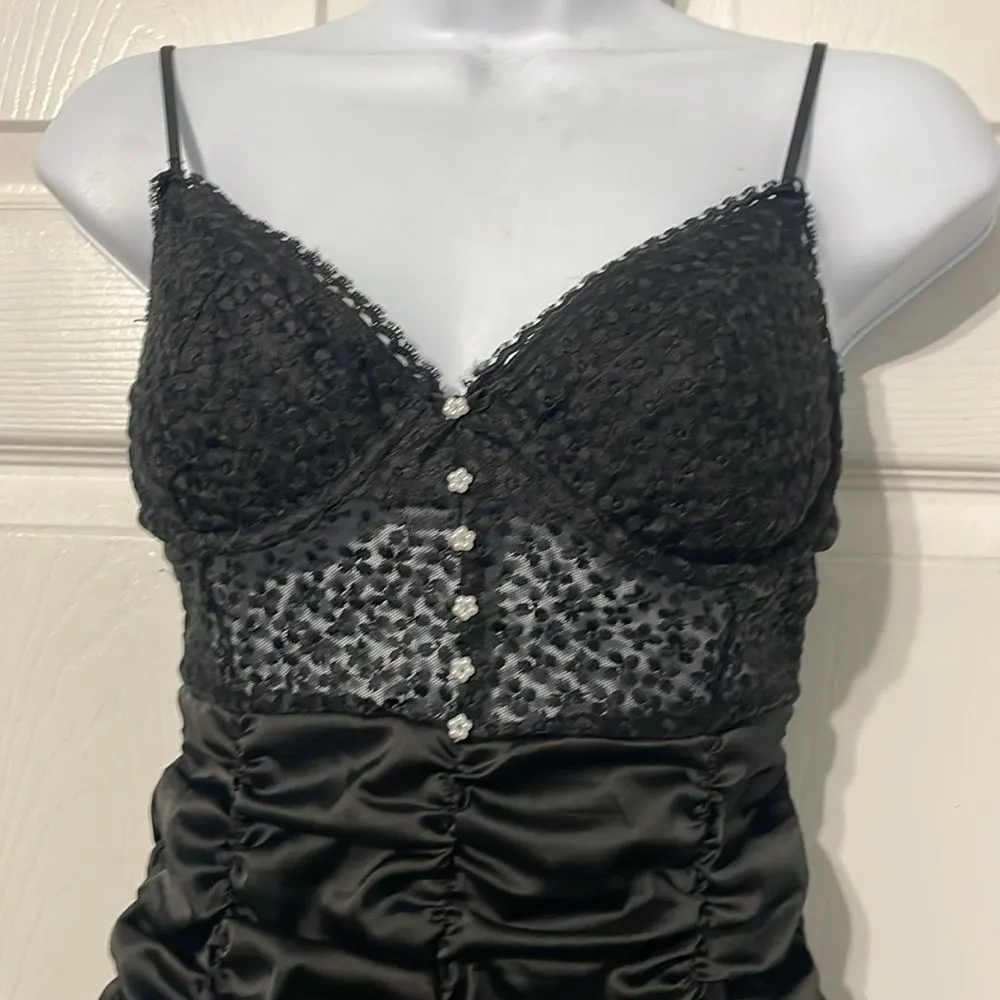 For‎ Love and Lemons Corset Floral Satin Rouched Mini Dress Size Small - Image 5