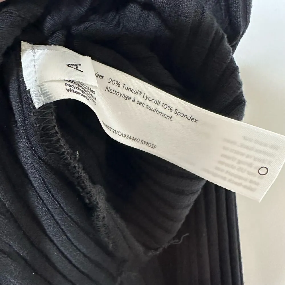 Eileen Fisher Long Sleeve Ribbed Tunic Top Side Slits Women's Black size Large - Image 3