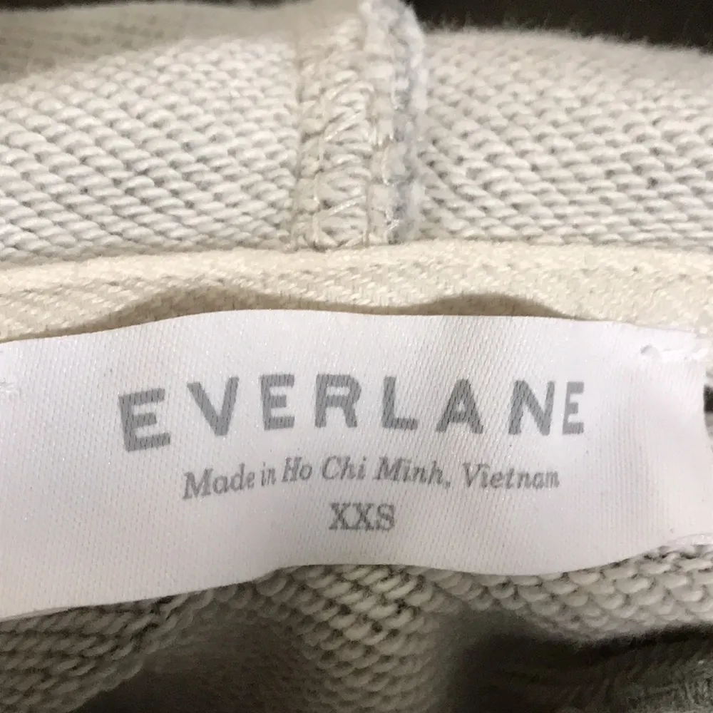 Everlane Hooded Sweatshirt Typography 100–% Human Graphic Grey XXS Drawstring - Image 4