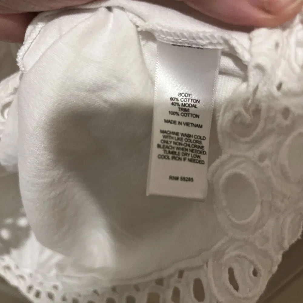 EXPRESS Women’s White Eyelet Mini Sun Dress Swim Coverup Beach Size SMALL - Image 4