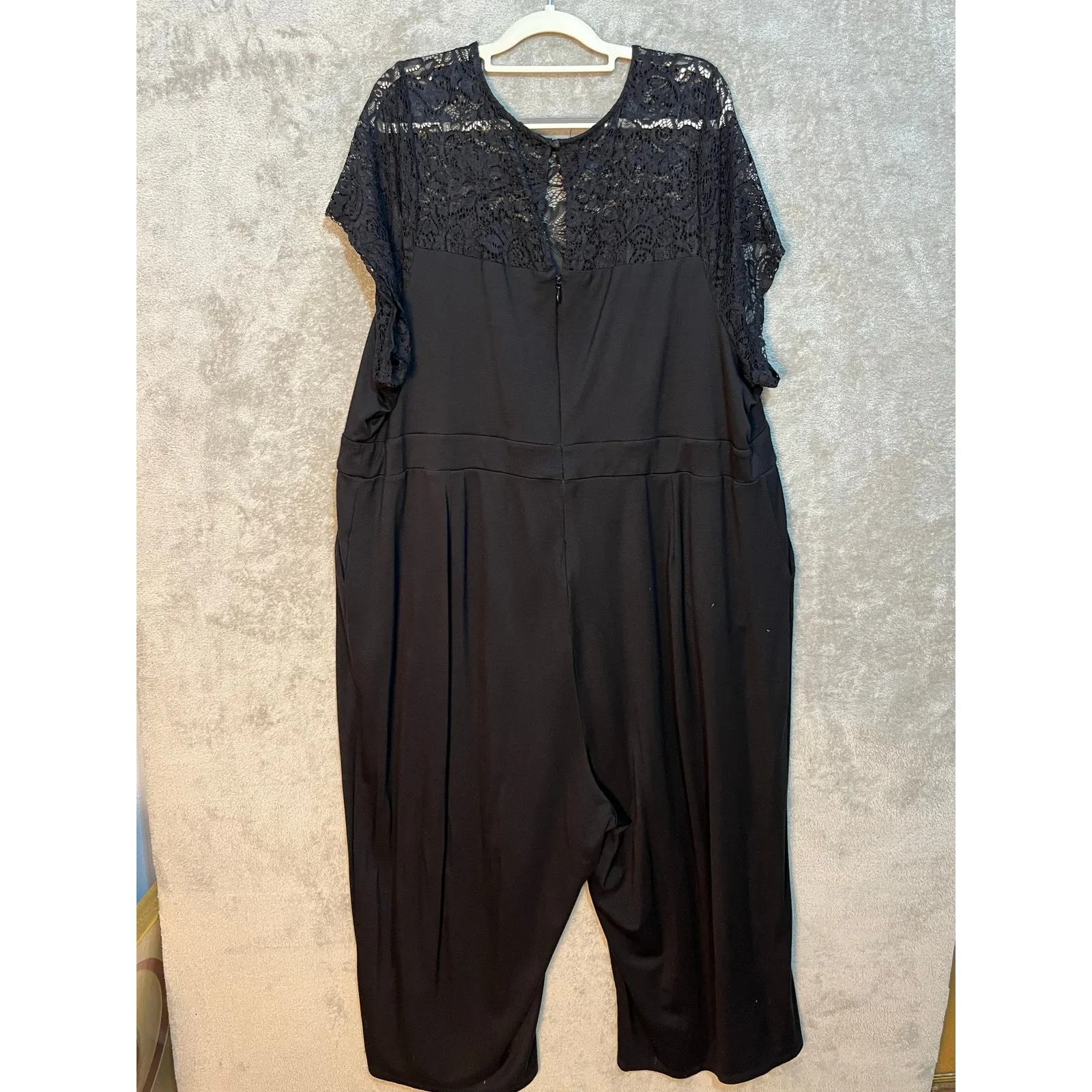 Torrid Luxe Culotte Jumpsuit Size 5X Black Lace Trim Whimsygoth Date Night - Image 5