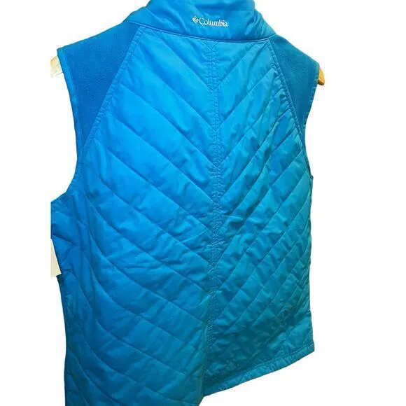 Columbia Bright Sky Blue‎ Women's Quilted Puffer Vest w/ Full Zipper & Collar XL - Image 8