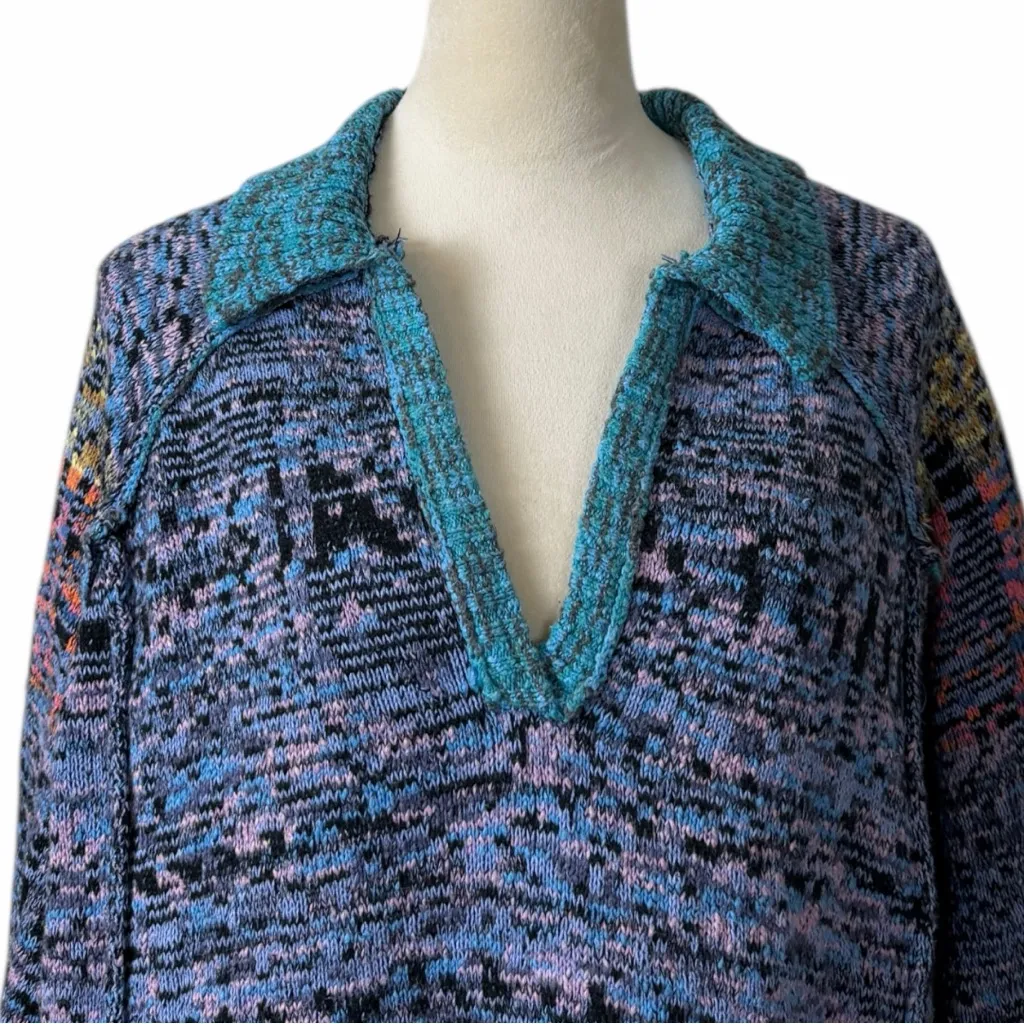 Free People Multicolor Seasons of Sun Sweater Boho Mini Dress Women’s Size Large - Image 8