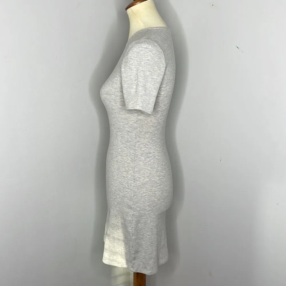Reformation Jeans Gray Ribbed Mini Dress‎ Shirt Dress Kendy Knit Dress - Image 2