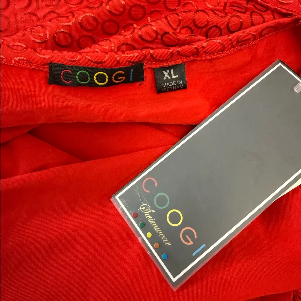 NWT Coogi Red Cowl Neck Bodycon Dress Size XL Crossback‎ Spaghetti Strap - Image 5