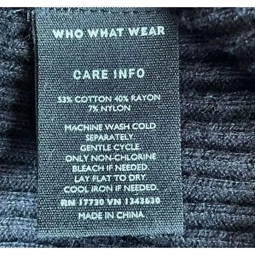 Free People Who Wear What Black Crewneck Long Sleeves Knit Midi Long Dress SZ M - Image 8