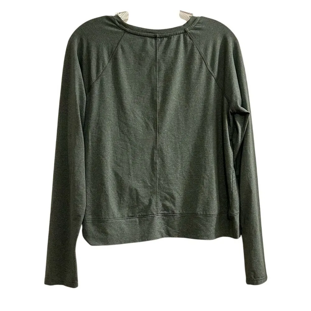 Apana Women's Twist Front Long Sleeve V-Neck Top Green Size S - Image 11