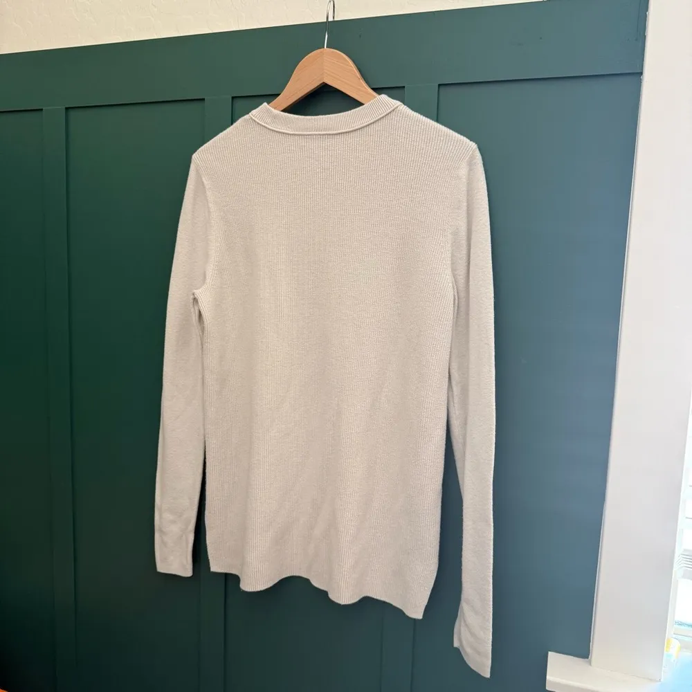 Lululemon Take It All In Cotton-Blend Crewneck Sweater White Opal Ribbed - Image 9