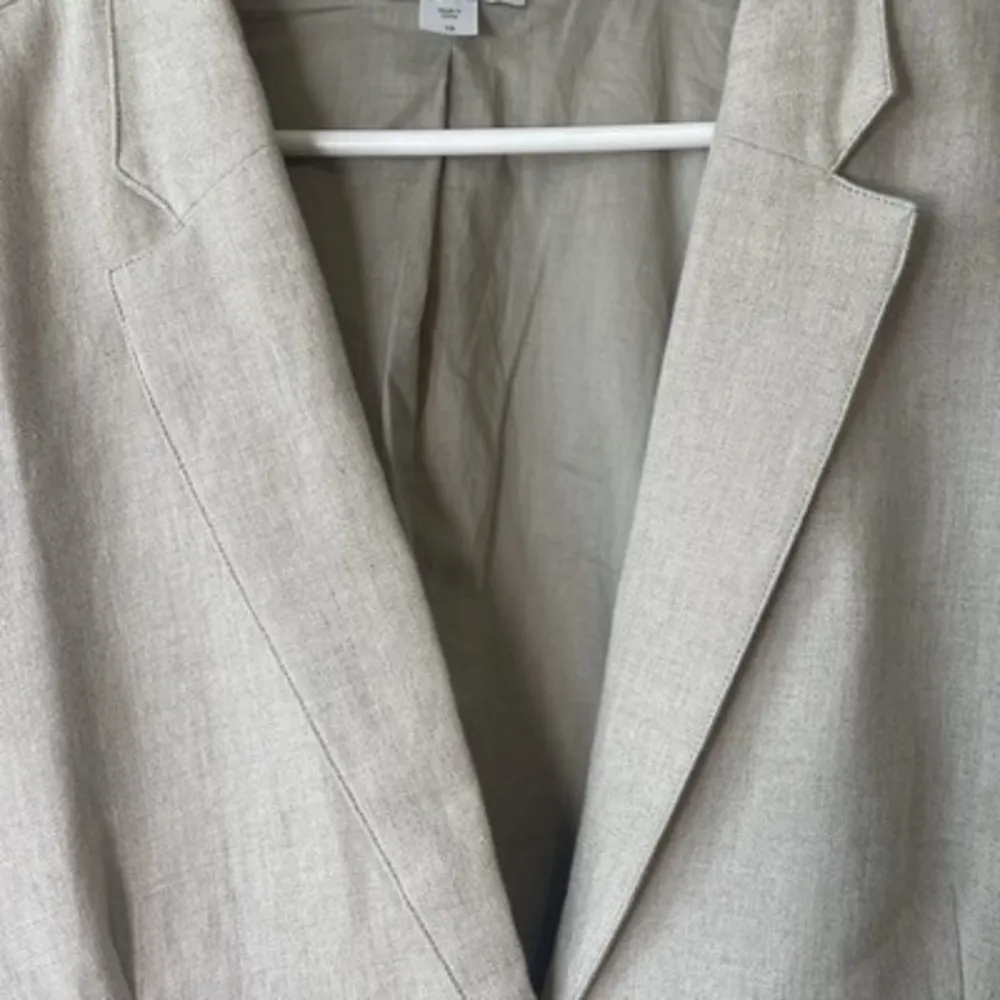 Garnet Hill 100% Linen Blazer size 18 Beige Tan Casual Relaxed Fit Jacket Career - Image 3