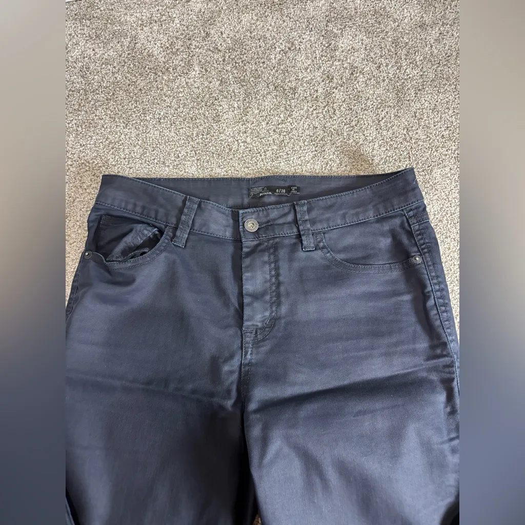 Prana Oday Coated Jean Blue Gray Skinny Leg Pants Women Sz 6/28 - Image 10