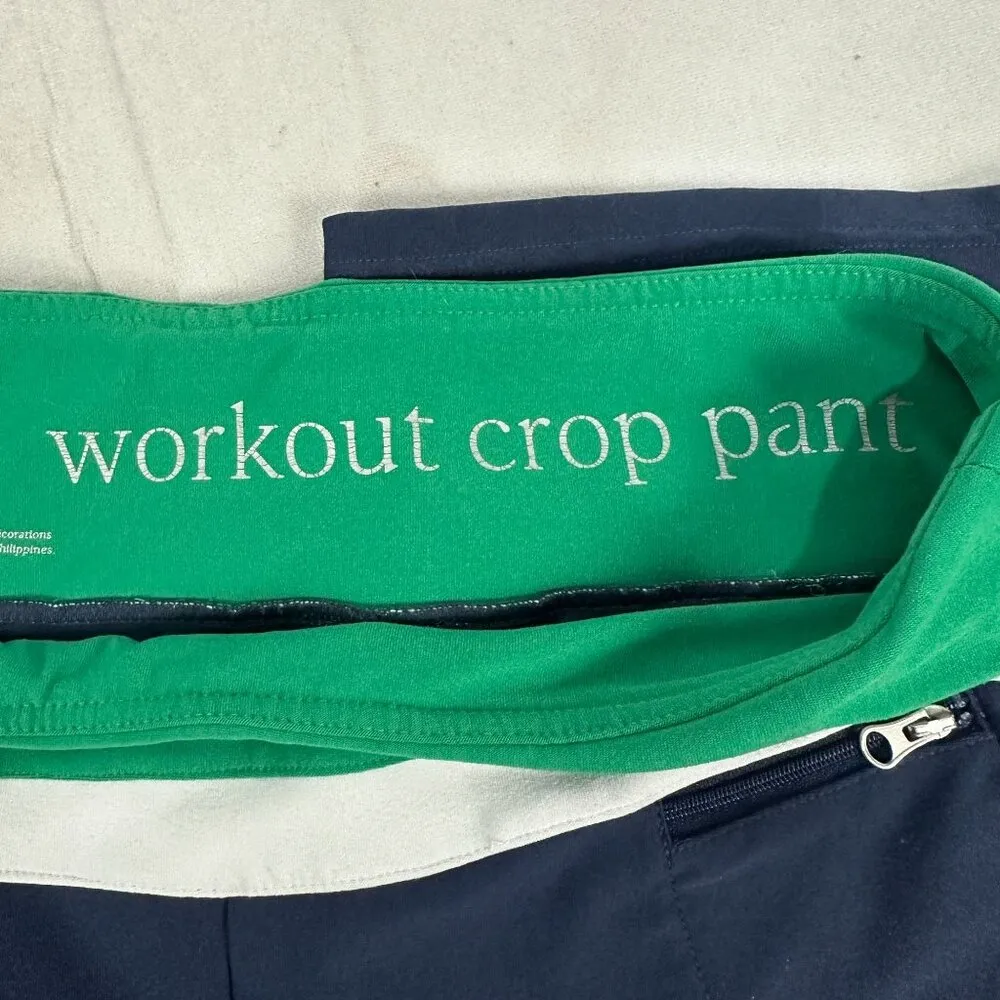 Aerie Fit Womens Workout Crop Pants Size S Green/White/Navy Polyester/Spandex - Image 5