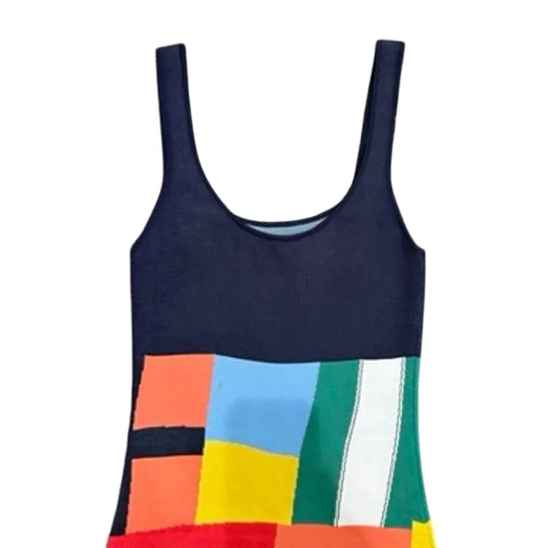 STAUD Katie Abstract Dress in Multi, Size M Size M - Image 9