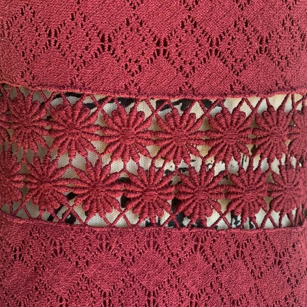 Free People Daisy Waist Merlot Dress Size 4 - Image 10