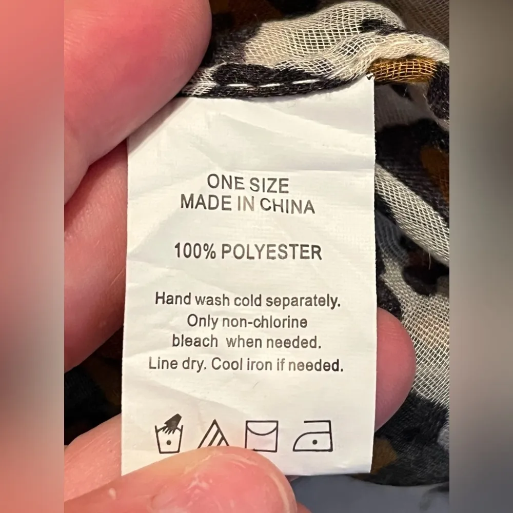 Leopard Print Infinity Scarf | Black Tan Animal Print | Lightweight | One Size - Image 3