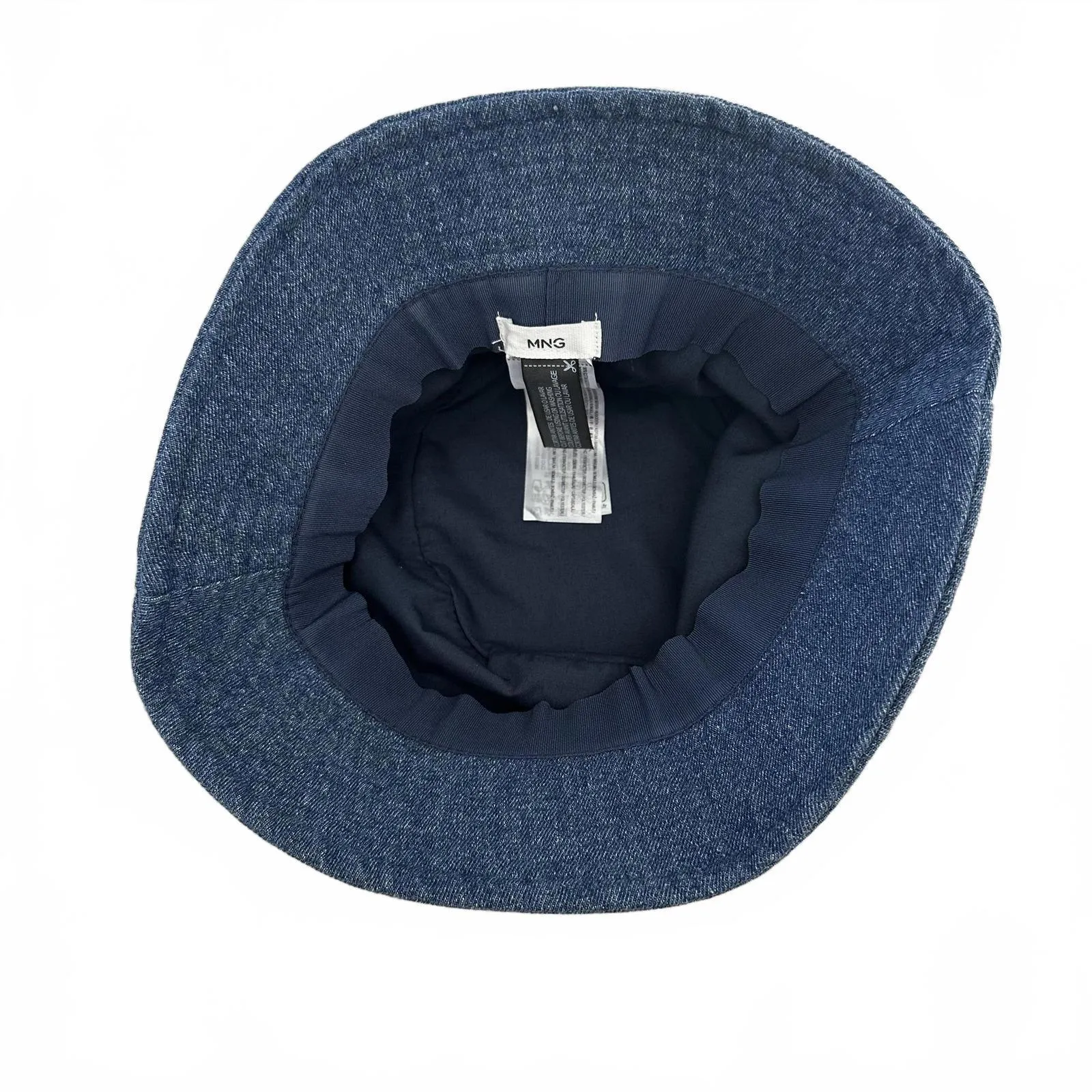 Mango Cotton Blend Denim Bucket Hat Blue - Image 2