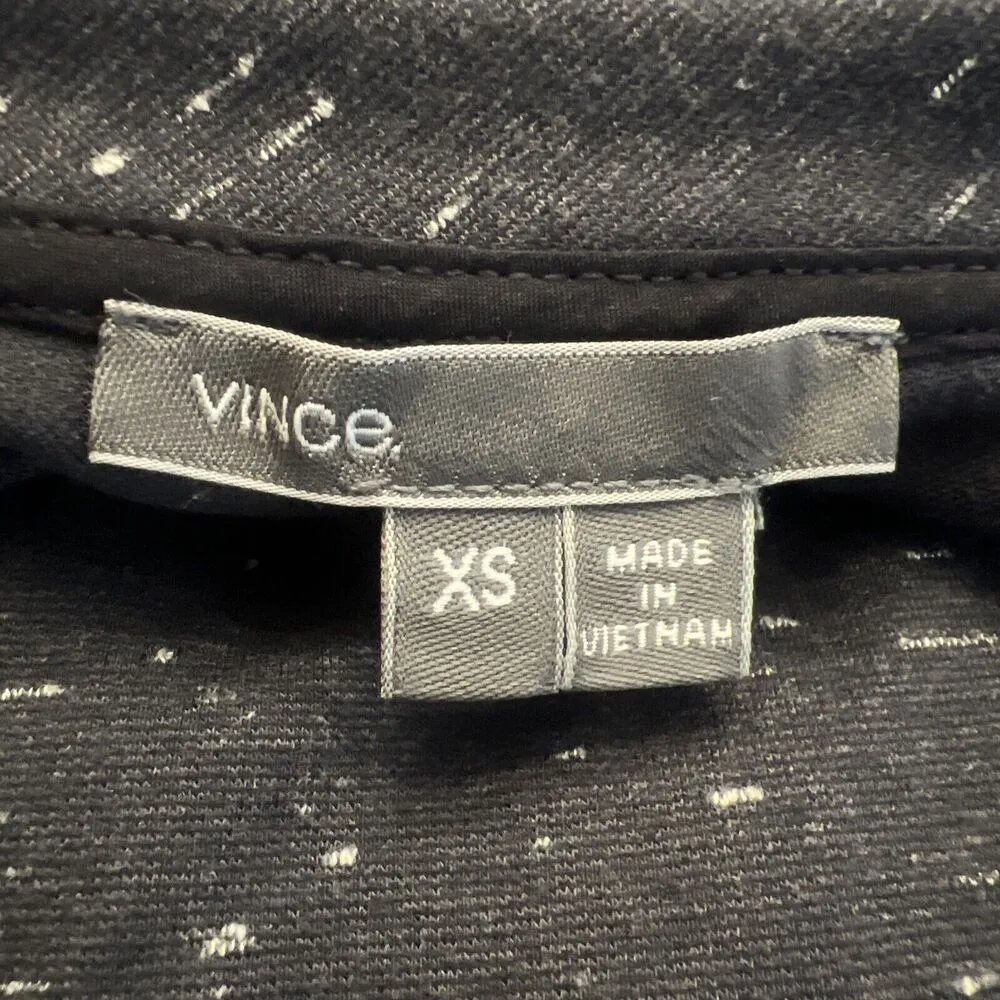 Vince Shirt Womens XS Blue White Speckle Zip Back Sweatshirt Basic Preppy Casual - Image 6