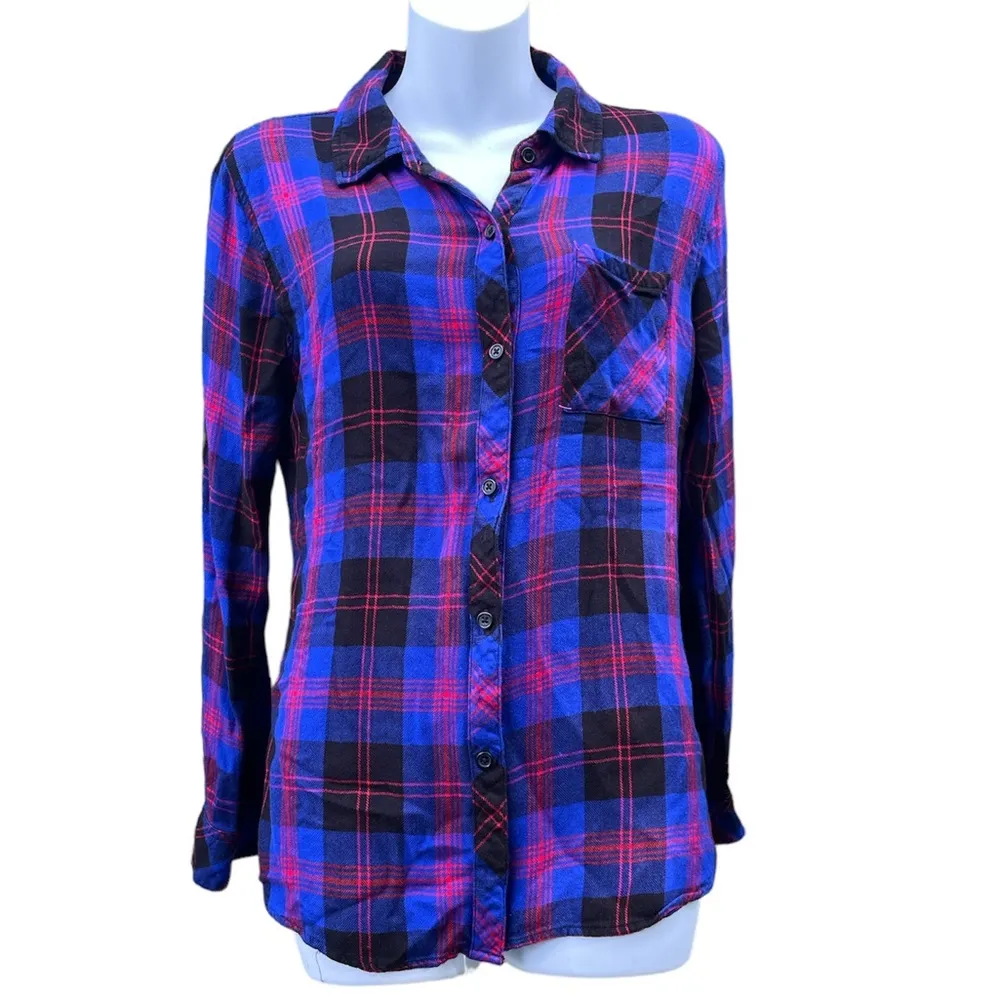 Rails Women's Hunter Long-Sleeve Button-Front Shirt in Indigo - Image 2