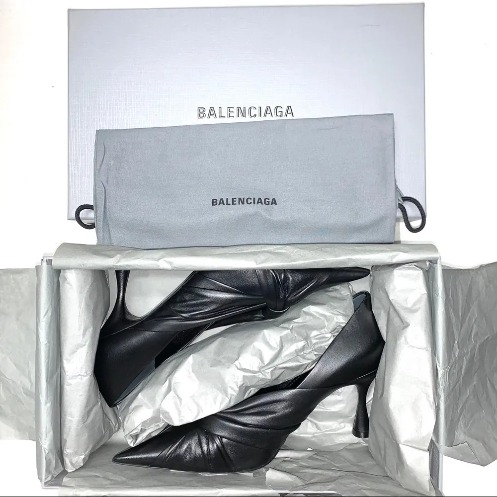 NEW Balenciaga 80mm Drapey Leather Pumps - Image 10