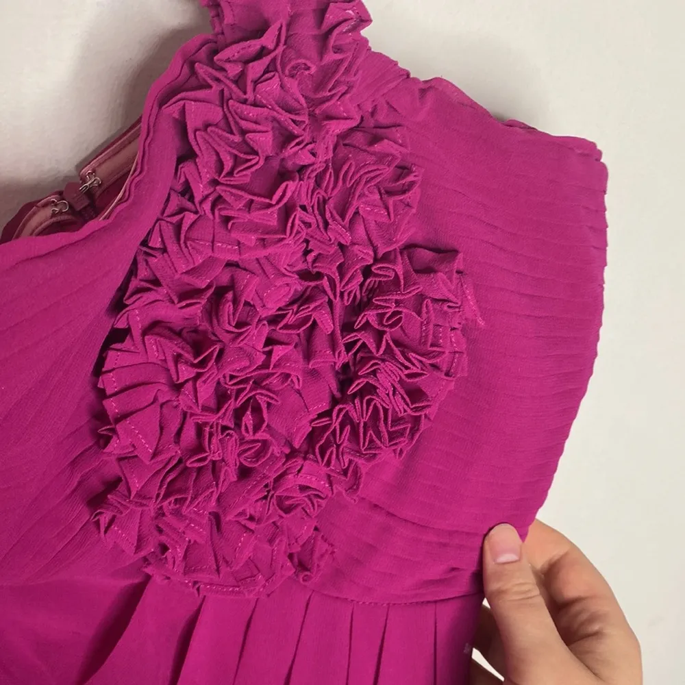 Arden B tulip shape chiffon mini dress with floral appliqué and ruffle size M - Image 63