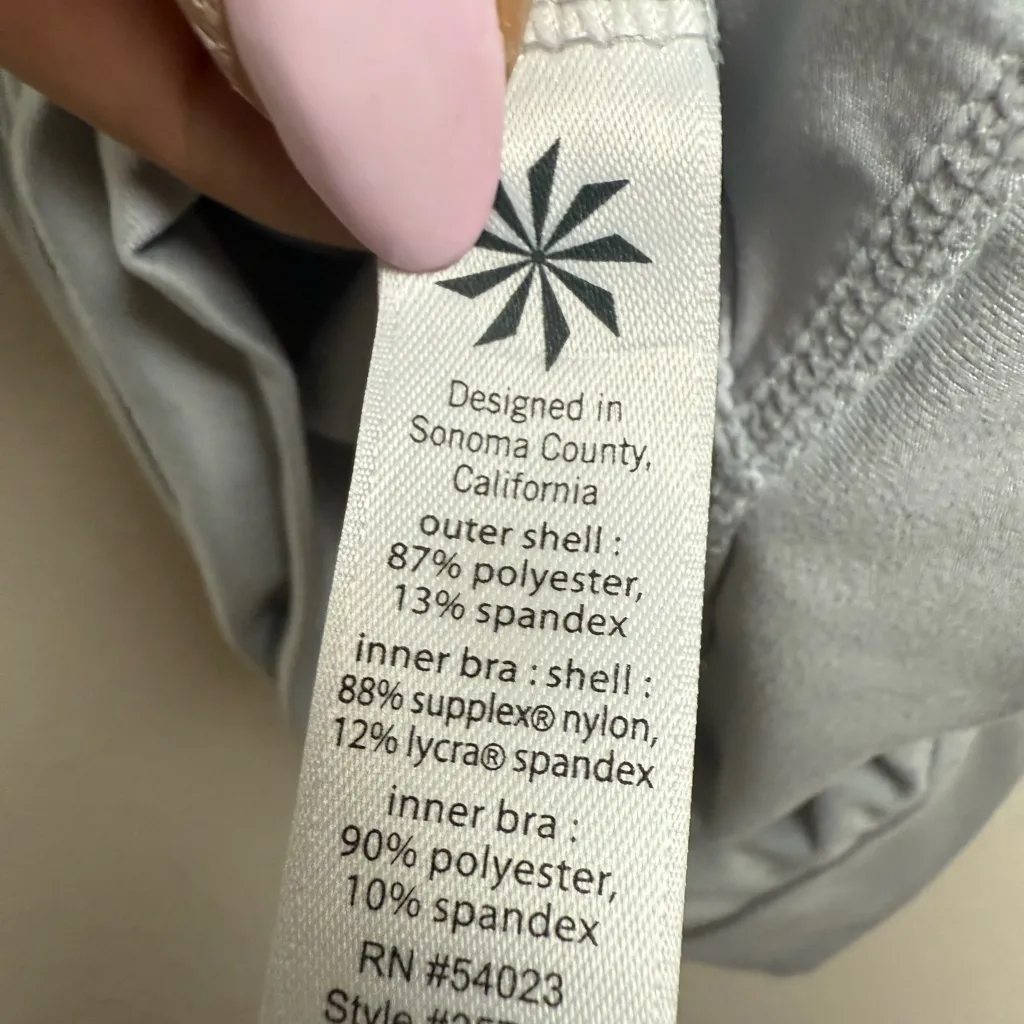 ATHLETA Women Size Medium Grey & Mint Green Energize Strappy‎ Bra Tank Top - Image 7