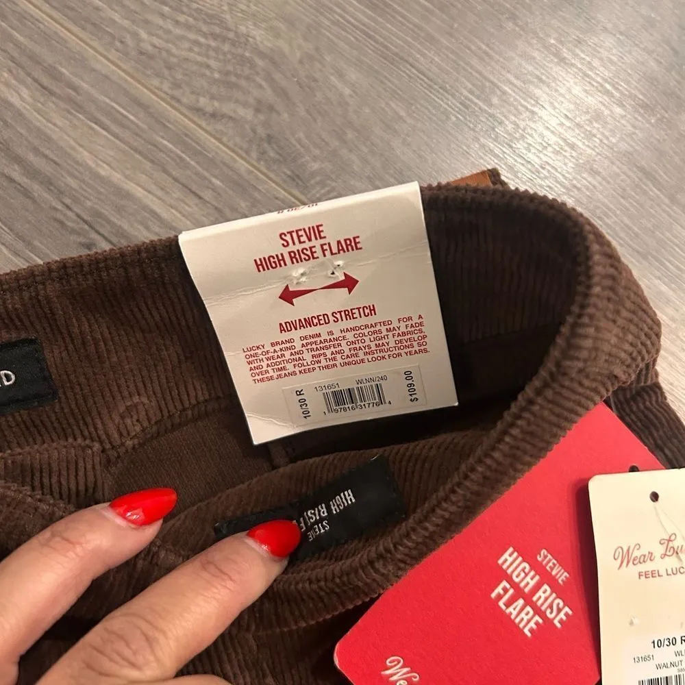 NWT brown corduroy high rise flare Size 10 - Image 5
