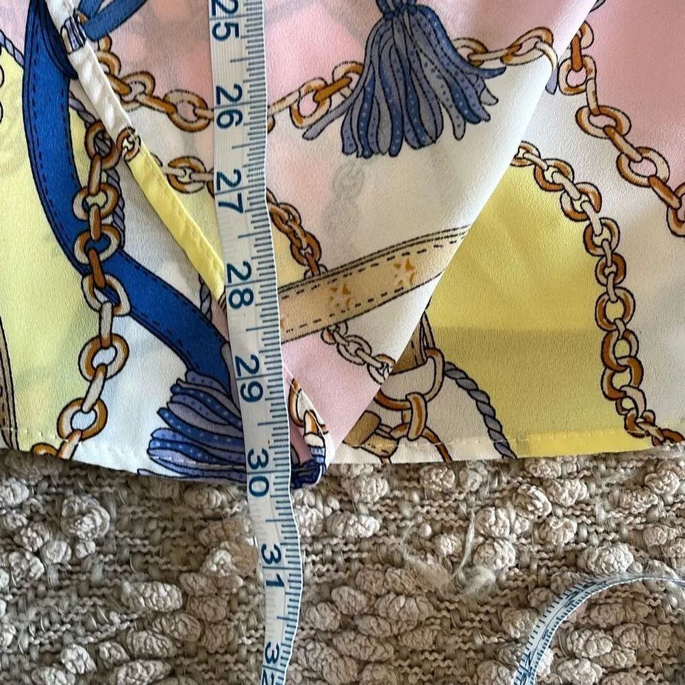 Blue Blush Women's Chain Romper Wrap Skort Front Backless Large Pink Size‎ Large - Image 8