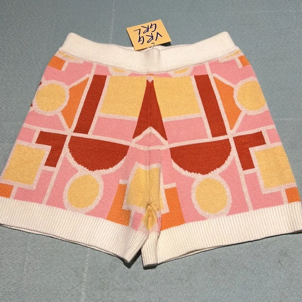 VRG GRL Highway Dream Knit Shorts NWT D31 Orange Size 8 - Image 3