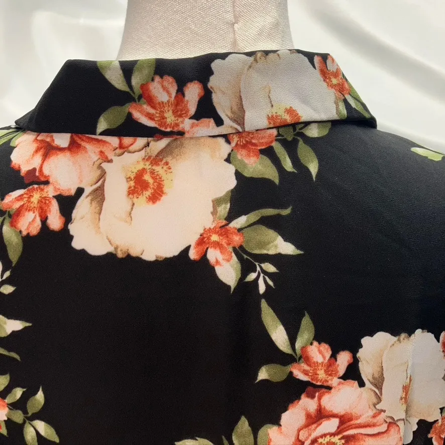 Likely Sophia Floral Mimi Top in Black Multi Womens Large Pink‎ Classic Boho - Image 10