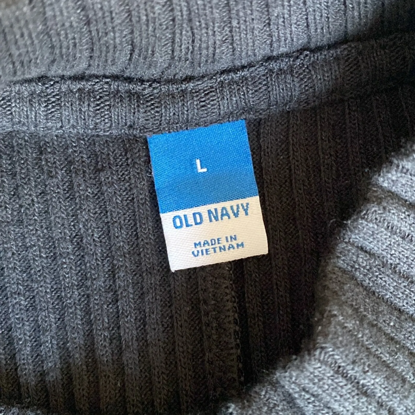 OLD NAVY Sweater Dress Womens Sz Large Ribbed Black Sleeveless Coastal Classic - Image 6