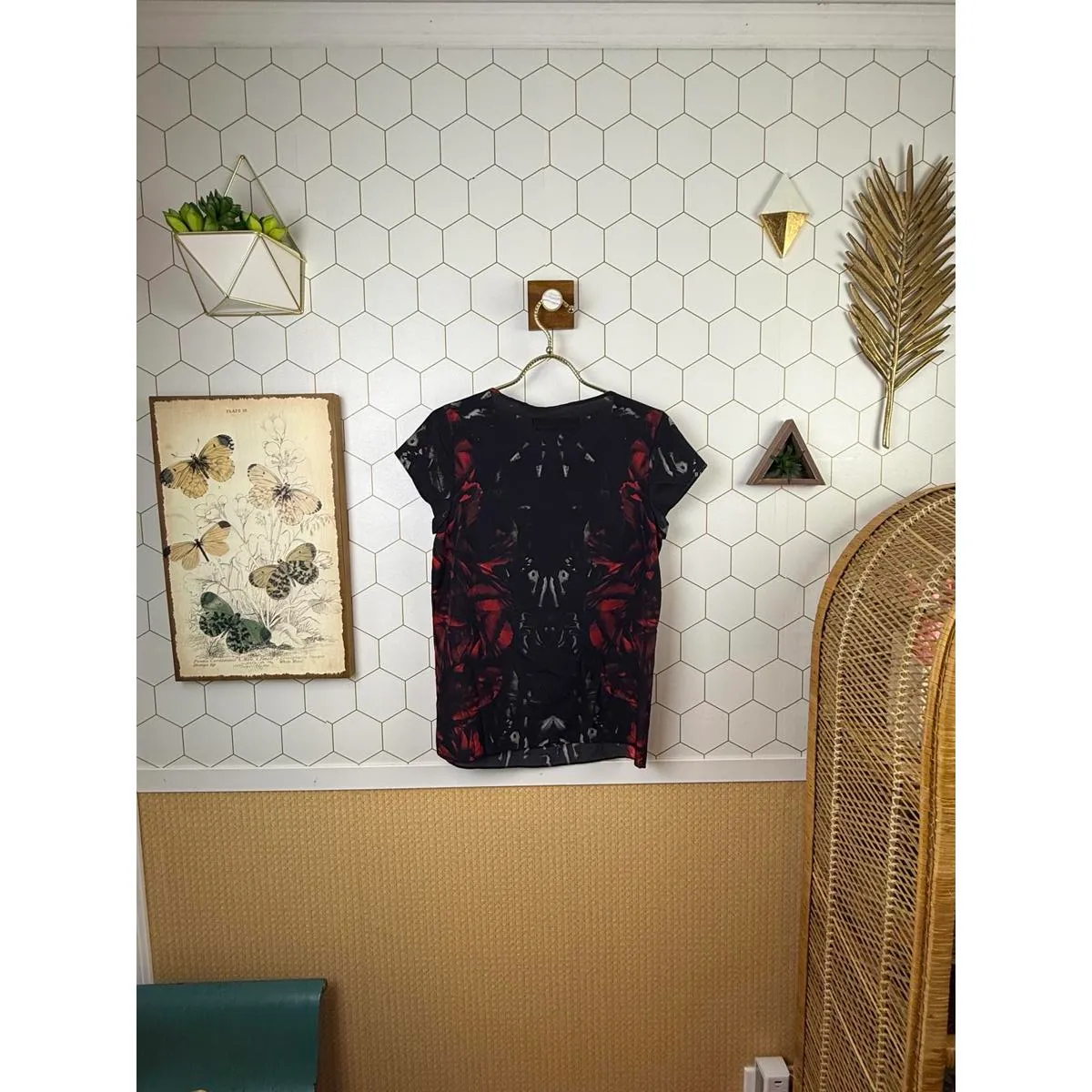 AllSaints Red and Black Abstract Opium Blouse - Size - 2 - Image 3