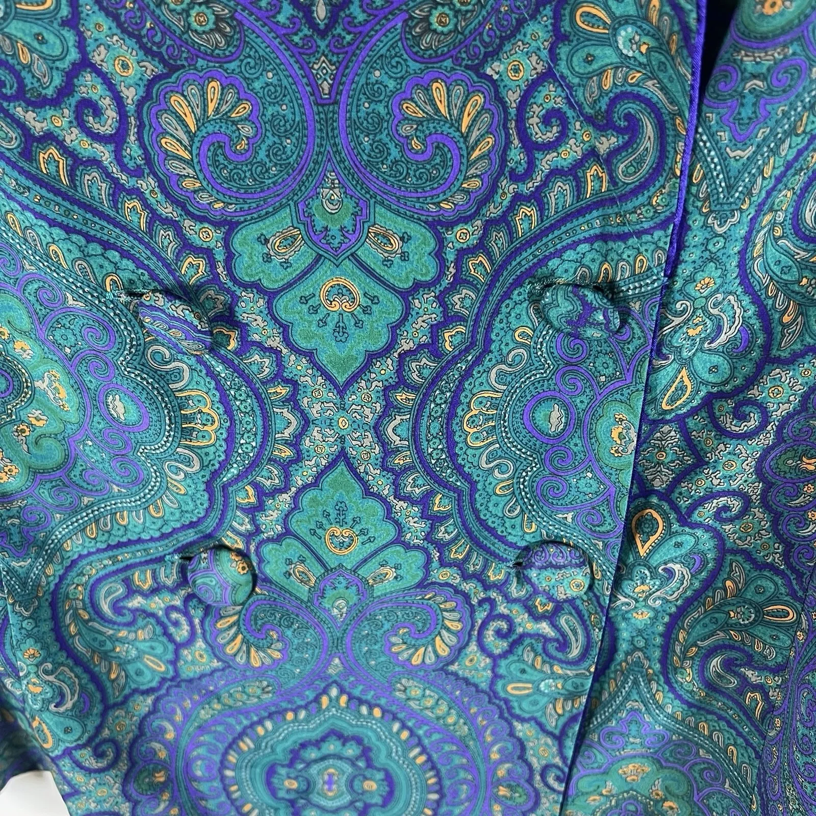 Victoria's Secret Vintage‎ Gold Label Purple Blazer Floral Pajama Top Women's Lg - Image 4