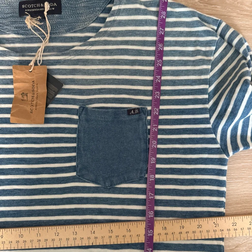 Scotch & Soda Women’s XL Indigo Blue Long Sleeve T-Shirt Stripe Classic Nautical - Image 6