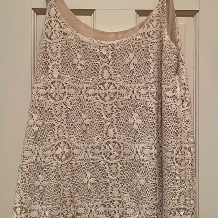 CAbi Cream Lace Camisole Top adjustable straps - Image 4