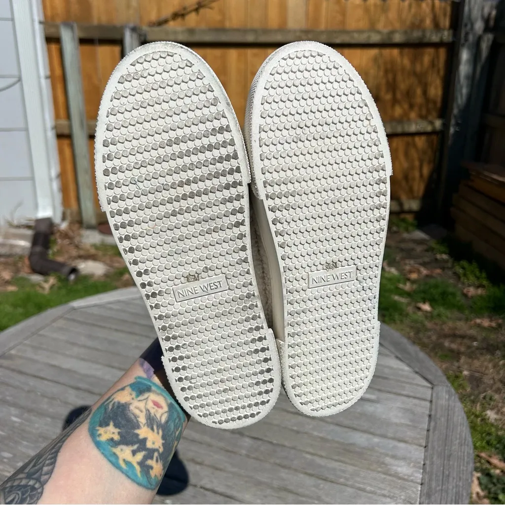 Nine West Hazel Womens 8.5‎ Mules Ivory Faux Fur Casual Comfort Slip On Shoes - Image 10