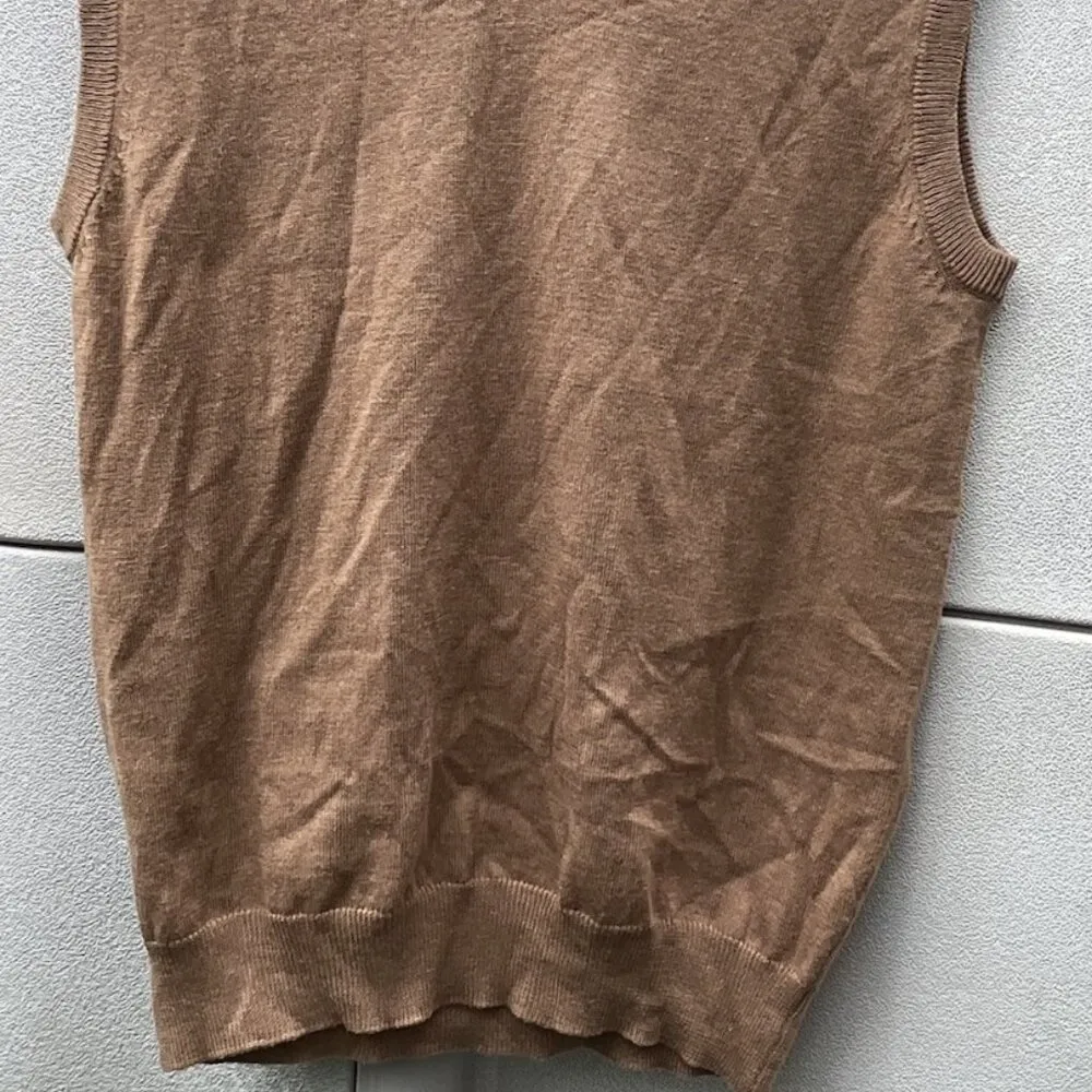 Vintage Apokolypse Acrylic Women’s Brown Acrylic Sz Medium Vest Made in USA - Image 3