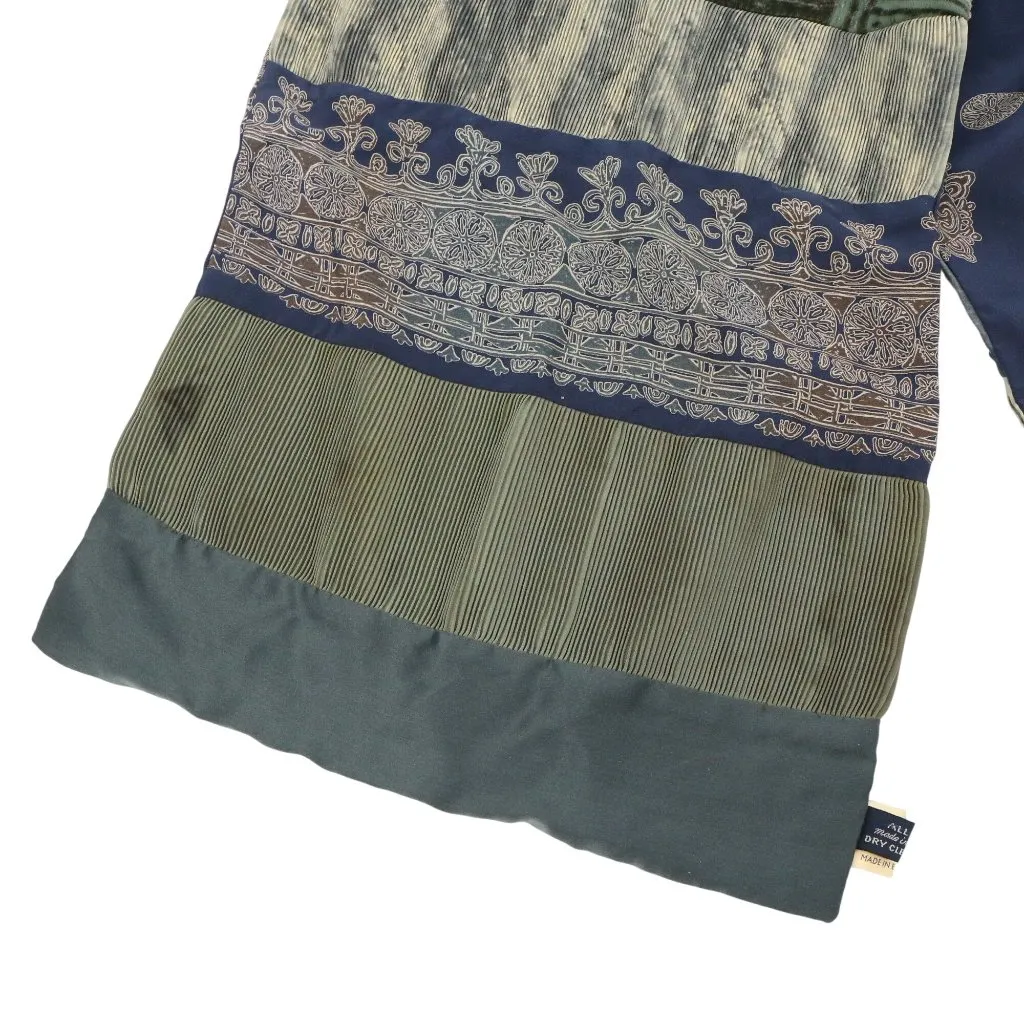 Pazuki London Patchwork Rayon Silk Scarf Blue Green - Image 5