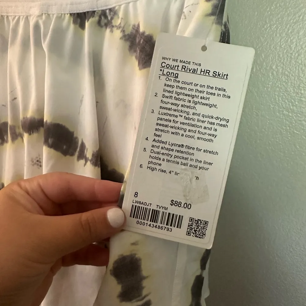 NWT Lululemon Court Rival High-Rise Skirt Transverse Yellow Multi - Image 4