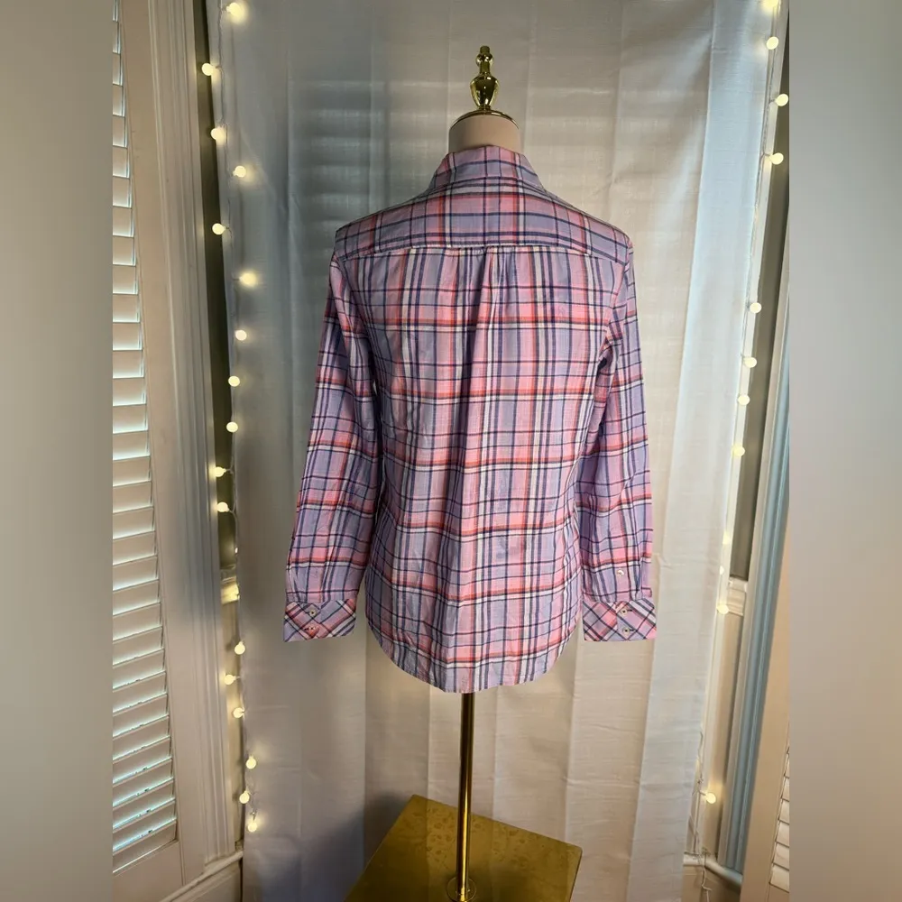 Talbots Plaid Button-Up Shirt - Pink and Purple - Image 2