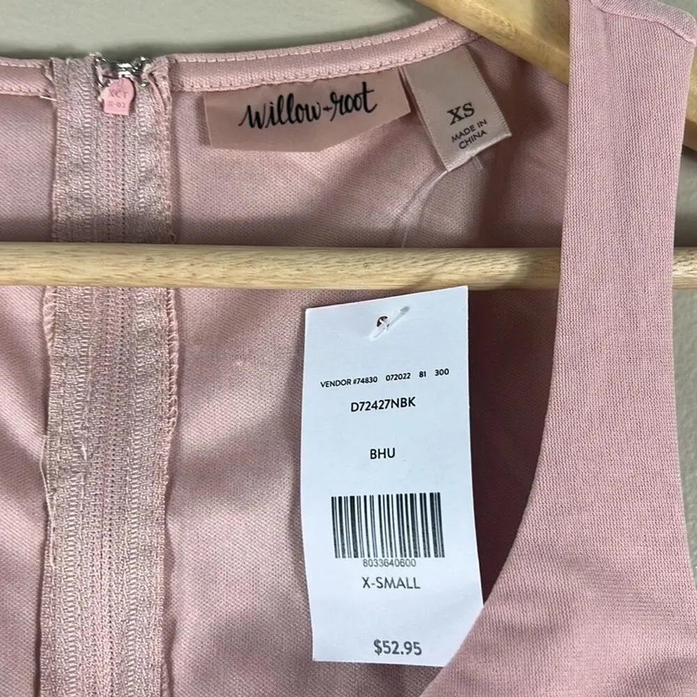 Willow and Root NWT Pink Ruched Mesh Mini Dress Size XS - Image 8