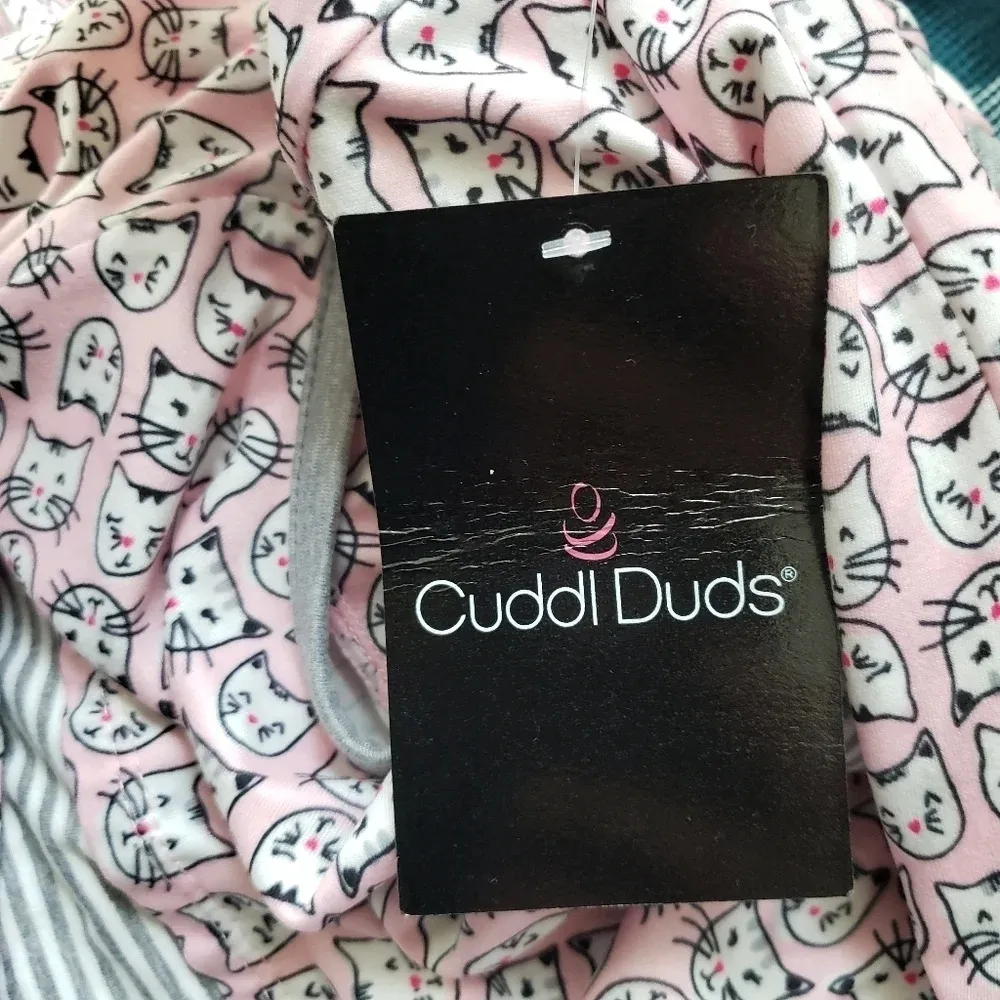 Cuddl Duds Cat Print PJ Shirt - Image 6