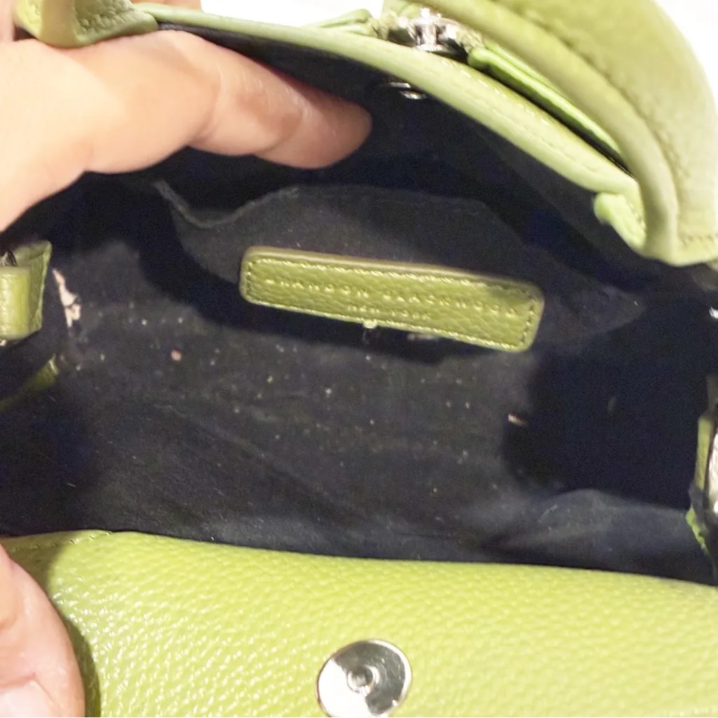 Brandon Blackwood Kuei Green Leather Bag Mini Crossbody Front Zipper - Image 6