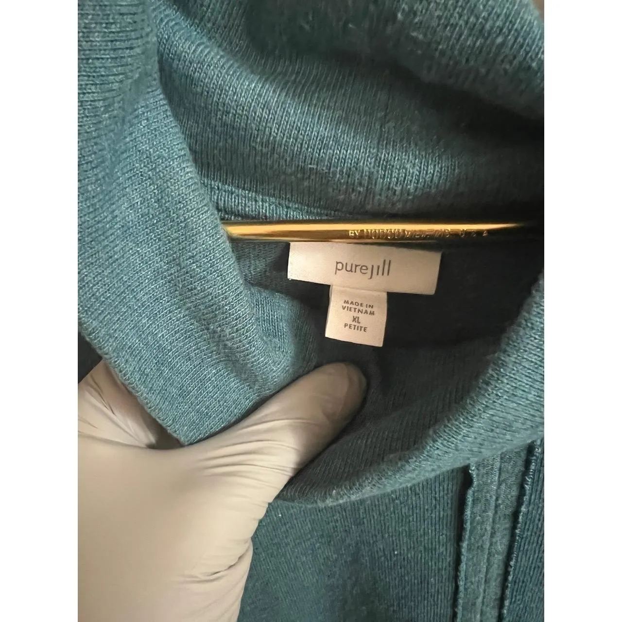 Pure J. Jill Women XL Petite Turtleneck Tunic Sweater Blue Knit Pointed Hem Fall Size undefined - Image 4