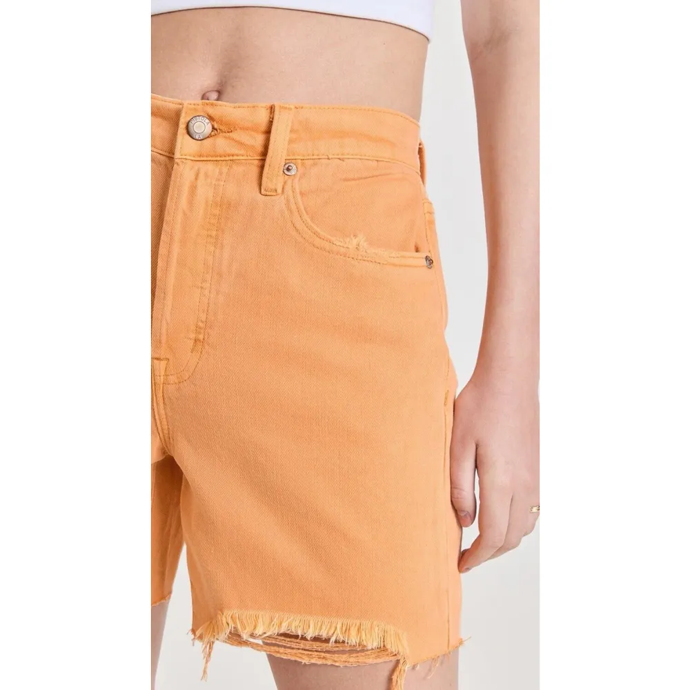 Pistola Denim Devin High Rise Mom Cut Off Shorts Size 24 Nectar Orange $118 - Image 4