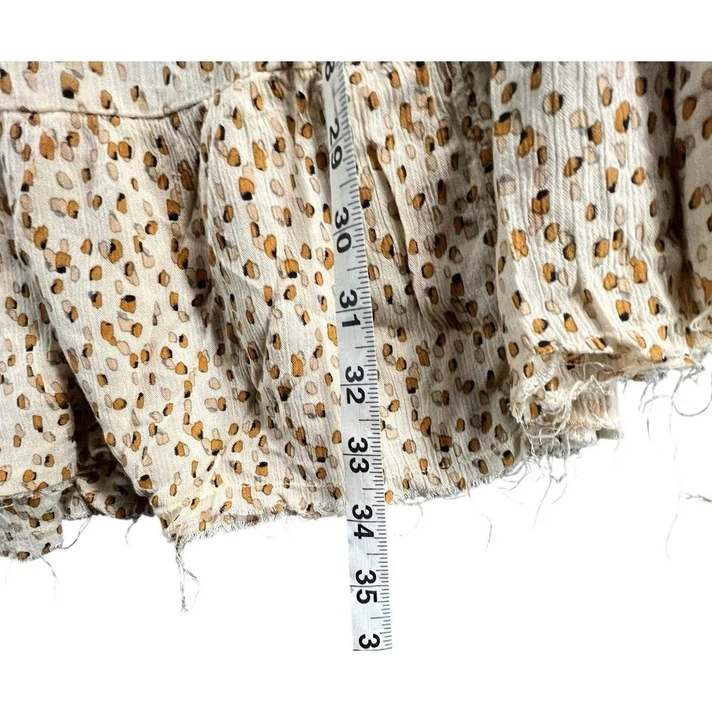 Out From Under Slip Dress Womens S Cream Tan Gauze Tiered Dot Print Beach Boho - Image 12