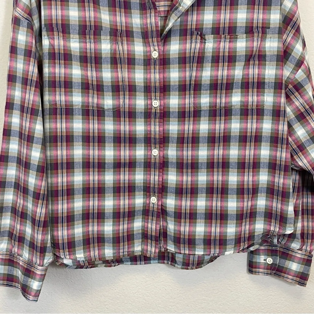 Denim & Supply Ralph Lauren Western Plaid‎ Button Down Shirt Roll Tab Sleeves L - Image 5