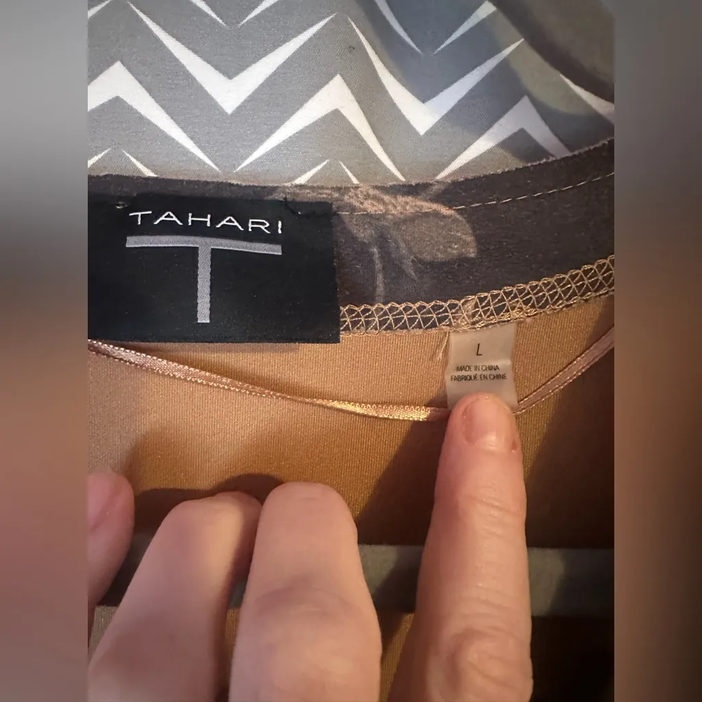 Tahari | Faux Suede Floral Open Jacket, size L - Image 8