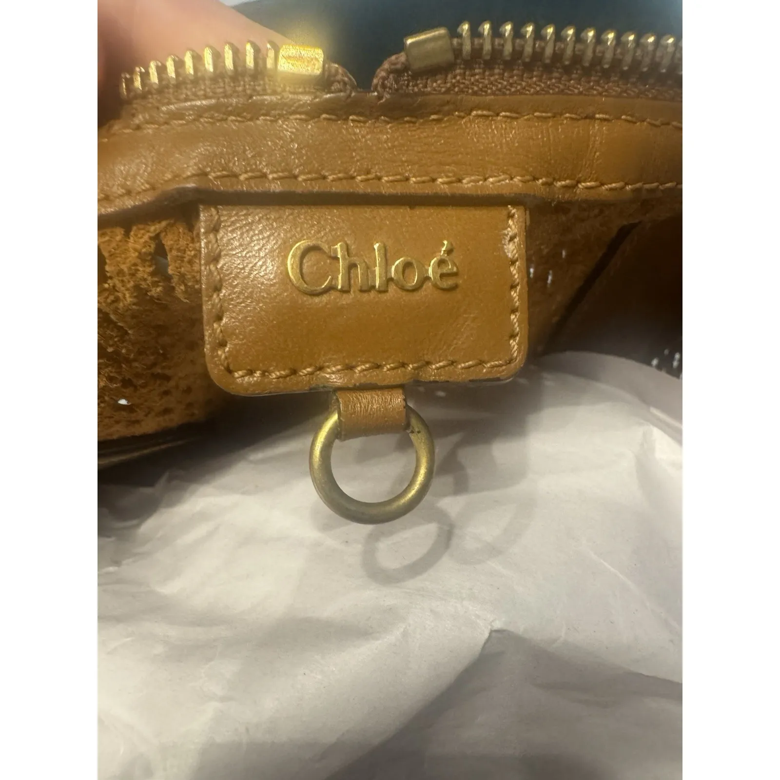 Chloé Brown Leather Perforated Satchel Tote Bag‎ - Image 5