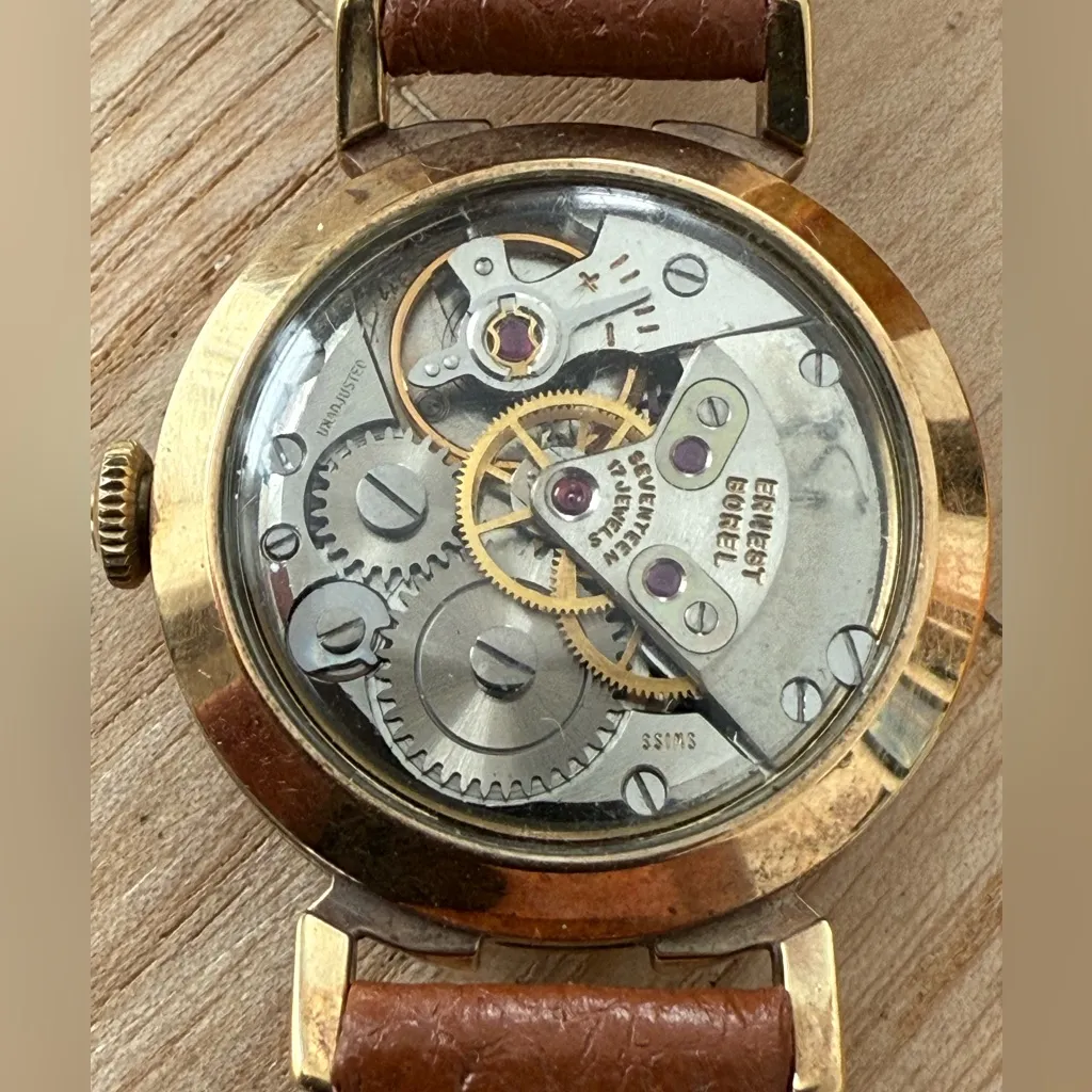 Ernest Borel Kaleidoscope Stunning Mechanical Watch Rare White Dial New Strap Gold - Image 11