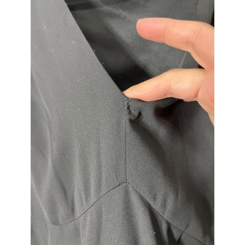 Express Black Chiffon VNeck Knee Length Sleeveless Dress Small - Image 4